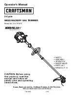 Предварительный просмотр 1 страницы Craftsman 316.79187 Operator'S Manual