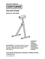 Preview for 1 page of Craftsman 320.16489 Operator'S Manual