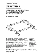 Craftsman 320.16494 Operator'S Manual preview