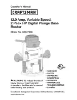 Предварительный просмотр 1 страницы Craftsman 320.27669 Operator'S Manual