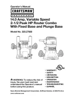 Предварительный просмотр 1 страницы Craftsman 320.27680 Operator'S Manual