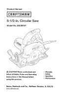 Preview for 1 page of Craftsman 320.28191 Product Manual