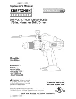 Предварительный просмотр 1 страницы Craftsman 320.29004 Operator'S Manual