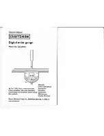 Предварительный просмотр 1 страницы Craftsman 320.29939 Owner'S Manual