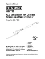 Craftsman 320.74905 Operator'S Manual preview