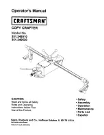 Предварительный просмотр 1 страницы Craftsman 351.249510 Operator'S Manual