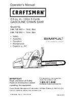 Preview for 1 page of Craftsman 358.740160 Operator'S Manual