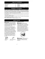 Preview for 2 page of Craftsman 358.792410 Operator'S Manual