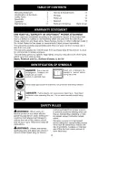 Preview for 2 page of Craftsman 358.792450 Operator'S Manual