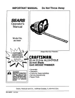 Предварительный просмотр 1 страницы Craftsman 358.795631 Operator'S Manual