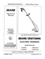 Предварительный просмотр 1 страницы Craftsman 358.799030 Operator'S Manual