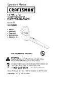 Craftsman 358748200 - 7.5 Amp Electric Blower Operator'S Manual preview