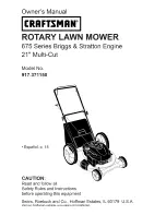 Craftsman 37115 - Rear Bag Push Lawn Mower Owner'S Manual preview