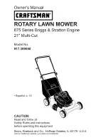 Craftsman 38905 - Rear Bag Push Lawn Mower Owner'S Manual preview