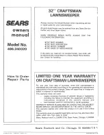 Preview for 16 page of Craftsman 486.240320 Owner'S Manual