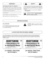 Предварительный просмотр 2 страницы Craftsman 486.24611 Owner'S Manual