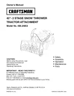 Preview for 1 page of Craftsman 486.24853 Owner'S Manual