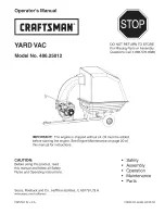 Предварительный просмотр 1 страницы Craftsman 486.25012 Operator'S Manual