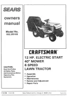 Предварительный просмотр 1 страницы Craftsman 502.255193 Owner'S Manual