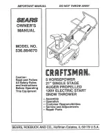 Craftsman 536.884670 Owner'S Manual предпросмотр