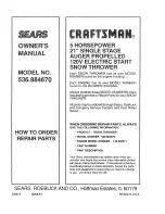 Preview for 32 page of Craftsman 536.884670 Owner'S Manual