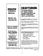 Preview for 36 page of Craftsman 536.884780 Owner'S Manual