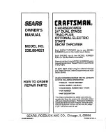 Preview for 44 page of Craftsman 536.884821 Owner'S Manual