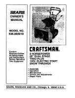 Craftsman 536.885910 Owner'S Manual preview