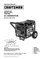 Craftsman 580.327182 Operators Operator'S Manual preview