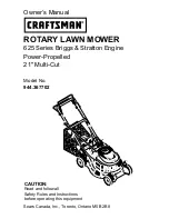 Craftsman 625 Series Owner'S Manual preview