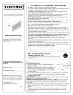 Preview for 2 page of Craftsman 706.139920 Operating Instructions