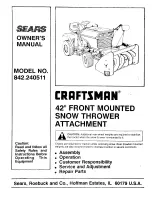 Craftsman 842.240511 Owner'S Manual preview