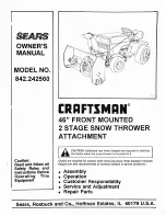 Craftsman 842.242560 Owner'S Manual preview