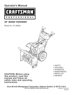 Предварительный просмотр 1 страницы Craftsman 88830 - Professional 357 CC 30" 2 Stage Snow Thrower Operator'S Manual