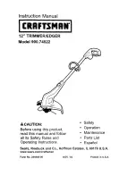 Предварительный просмотр 1 страницы Craftsman 900-74522 Instruction Manual