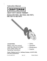 Предварительный просмотр 1 страницы Craftsman 900.79951 Instruction Manual