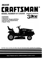 Предварительный просмотр 1 страницы Craftsman 917.252530 Owner'S Manual