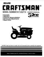 Предварительный просмотр 1 страницы Craftsman 917.25271 Owner'S Manual