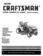 Предварительный просмотр 1 страницы Craftsman 917.254850 Owner'S Manual