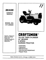 Предварительный просмотр 1 страницы Craftsman 917.255920 Owner'S Manual