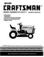 Предварительный просмотр 1 страницы Craftsman 917.257711 Owner'S Manual