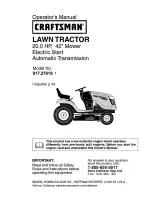 Предварительный просмотр 1 страницы Craftsman 917.276181 Operator'S Manual