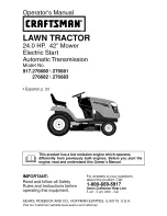 Предварительный просмотр 1 страницы Craftsman 917.276680 Operator'S Manual