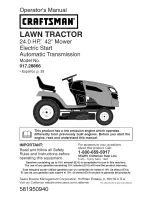 Preview for 1 page of Craftsman 917.28866 Operator'S Manual