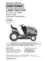 Предварительный просмотр 1 страницы Craftsman 917.28924 Operator'S Manual