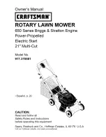 Предварительный просмотр 1 страницы Craftsman 917.370581 Owner'S Manual