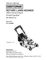 Предварительный просмотр 1 страницы Craftsman 917.370605 Owner'S Manual