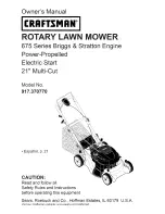 Предварительный просмотр 1 страницы Craftsman 917.370770 Owner'S Manual