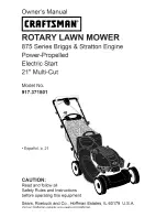 Предварительный просмотр 1 страницы Craftsman 917.371801 Owner'S Manual