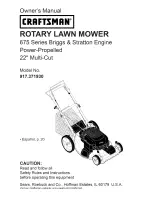 Предварительный просмотр 1 страницы Craftsman 917.371930 Owner'S Manual